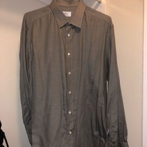 Brioni Men’s Black and White Striped Dress Shirt